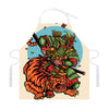 Japanese Samurai And Tiger Print Adjustable Apron