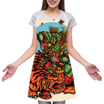 Japanese Samurai And Tiger Print Adjustable Apron