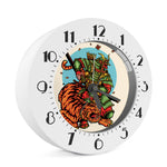 Japanese Samurai And Tiger Print Alarm Clock