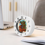 Japanese Samurai And Tiger Print Alarm Clock