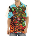 Japanese Samurai And Tiger Print Aloha Shirt