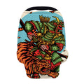 Japanese Samurai And Tiger Print Baby Seat Cover