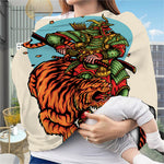 Japanese Samurai And Tiger Print Baby Seat Cover
