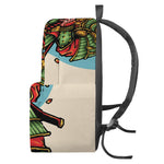 Japanese Samurai And Tiger Print Backpack