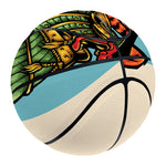 Japanese Samurai And Tiger Print Basketball