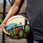 Japanese Samurai And Tiger Print Basketball