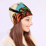 Japanese Samurai And Tiger Print Beanie