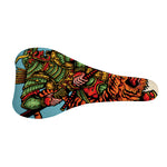 Japanese Samurai And Tiger Print Bicycle Seat Cover