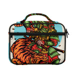 Japanese Samurai And Tiger Print Briefcase Bible Bag