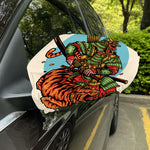 Japanese Samurai And Tiger Print Car Side Mirror Covers