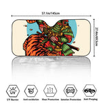 Japanese Samurai And Tiger Print Car Windshield Sun Shade