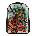 Japanese Samurai And Tiger Print Casual Backpack