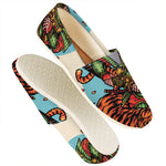 Japanese Samurai And Tiger Print Casual Shoes
