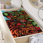 Japanese Samurai And Tiger Print Changing Pad Cover