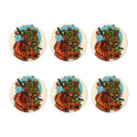 Japanese Samurai And Tiger Print Coaster Set