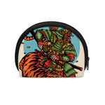 Japanese Samurai And Tiger Print Coin Purse