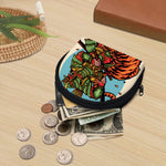 Japanese Samurai And Tiger Print Coin Purse