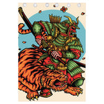 Japanese Samurai And Tiger Print Curtain