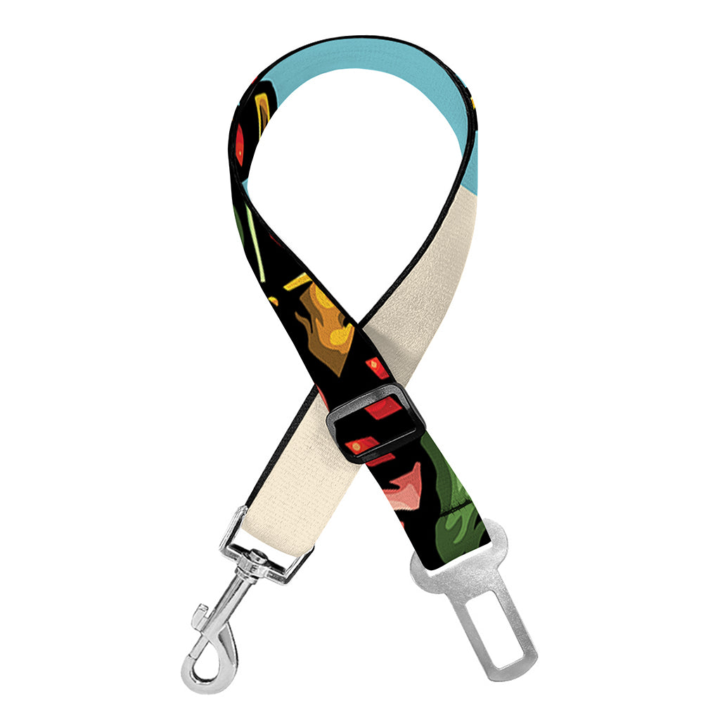 Japanese Samurai And Tiger Print Dog Seat Belt