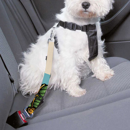 Japanese Samurai And Tiger Print Dog Seat Belt