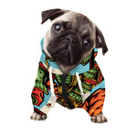 Japanese Samurai And Tiger Print Dog Zip Up Hoodie