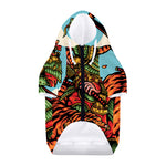 Japanese Samurai And Tiger Print Dog Zip Up Hoodie