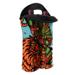 Japanese Samurai And Tiger Print Double Neoprene Wine Tote