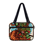 Japanese Samurai And Tiger Print Double Strap Bible Bag