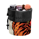 Japanese Samurai And Tiger Print Drawstring Makeup Bag