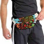 Japanese Samurai And Tiger Print Fanny Pack