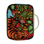 Japanese Samurai And Tiger Print Front Pocket Bible Bag