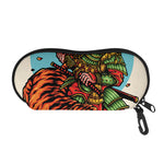 Japanese Samurai And Tiger Print Glasses Case