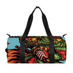 Japanese Samurai And Tiger Print Gym Bag