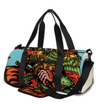 Japanese Samurai And Tiger Print Gym Bag