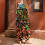 Japanese Samurai And Tiger Print Harem Pants