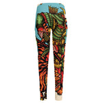 Japanese Samurai And Tiger Print High-Waisted Pocket Leggings