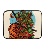 Japanese Samurai And Tiger Print Laptop Sleeve