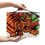 Japanese Samurai And Tiger Print Leather Bible Cover
