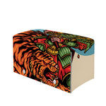 Japanese Samurai And Tiger Print Leather Tissue Box Cover
