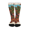 Japanese Samurai And Tiger Print Long Socks