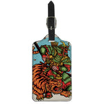 Japanese Samurai And Tiger Print Luggage Tag