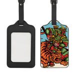 Japanese Samurai And Tiger Print Luggage Tag