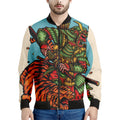 Japanese Samurai And Tiger Print Men's Bomber Jacket