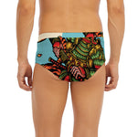 Japanese Samurai And Tiger Print Men's Briefs