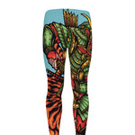 Japanese Samurai And Tiger Print Men's leggings