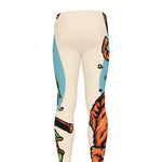 Japanese Samurai And Tiger Print Men's leggings