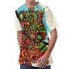 Japanese Samurai And Tiger Print Men's Velvet T-Shirt