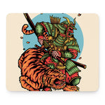 Japanese Samurai And Tiger Print Mouse Pad