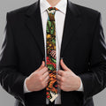 Japanese Samurai And Tiger Print Necktie