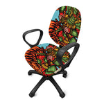 Japanese Samurai And Tiger Print Office Chair Cover